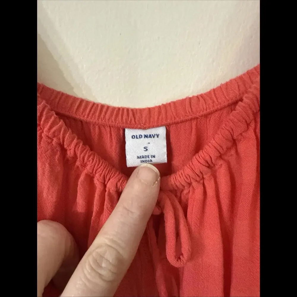 Old Navy Spaghetti Strap Maxi Sundress Pockets Adjustable Straps Sz S Co… - Picture 2 of 8